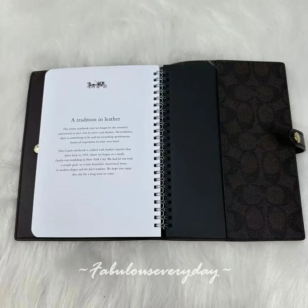 Coach Notebook In Signature Canvas In Brown Black 222 NWT